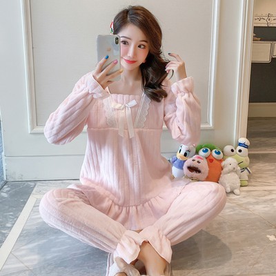 Bộ rần bông phối ren mặc nhà