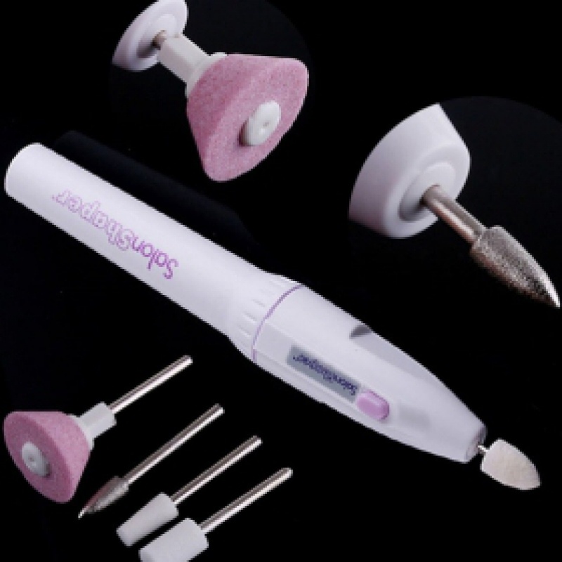 Máy mài móng dùng pin cầm tay mini tặng kèm 5 đầu mài chuyên dụng