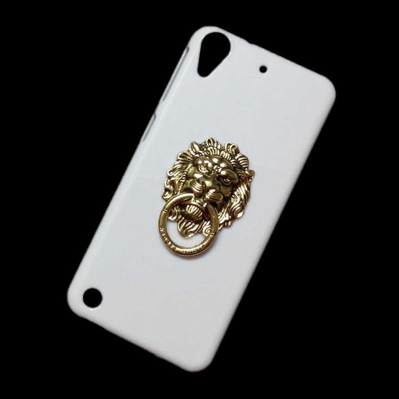 3D Metal Bronze Lion Head Ring Stand Holder Back Hard Phone Cover Case fo HTC Butterfly 3 One M7 M9 Plus A9 X9 E9 Desire 10 Pro 530 620 626 628 630 728 816 820 825 828 830 U11 U Ultra