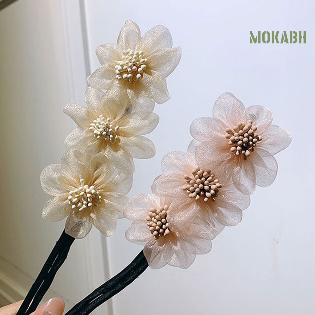 Kẹp Tóc Chiffon Hình Hoa Đơn Giản Thanh Lịch Dễ Phối Đồ