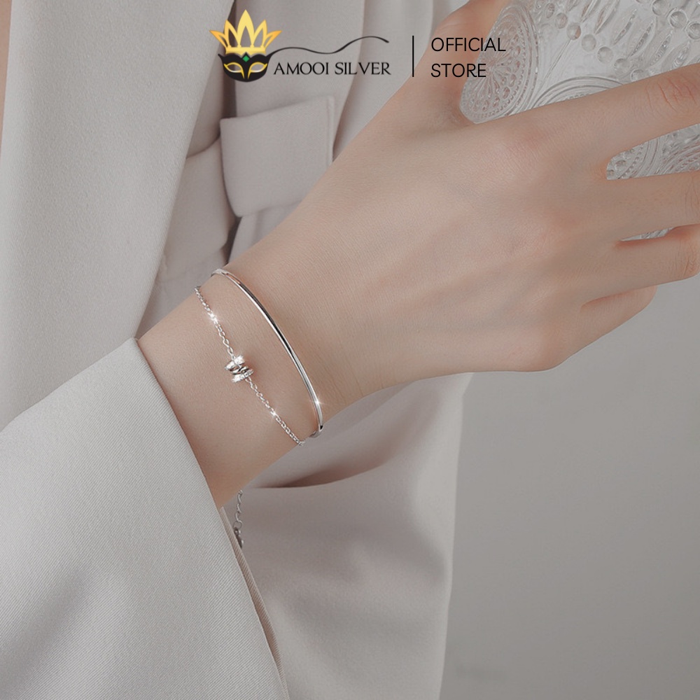 Kiềng tay bạc S925 dây đôi - Amooi Silver AT109