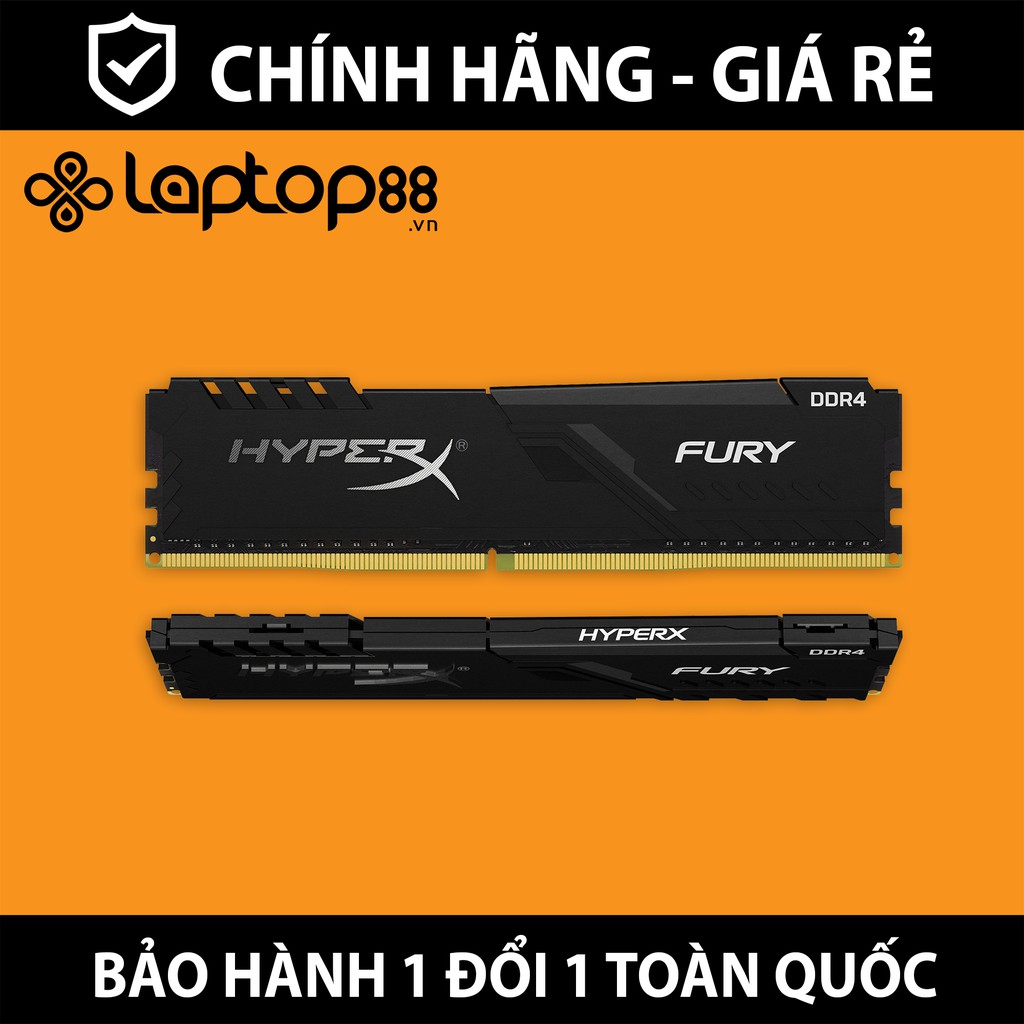 RAM PC Máy bàn DDR4 Kingston HyperX Fury Black - Bảo hành 36 tháng 1 đổi 1 - Phân phối chính hãng Vĩnh Xuân