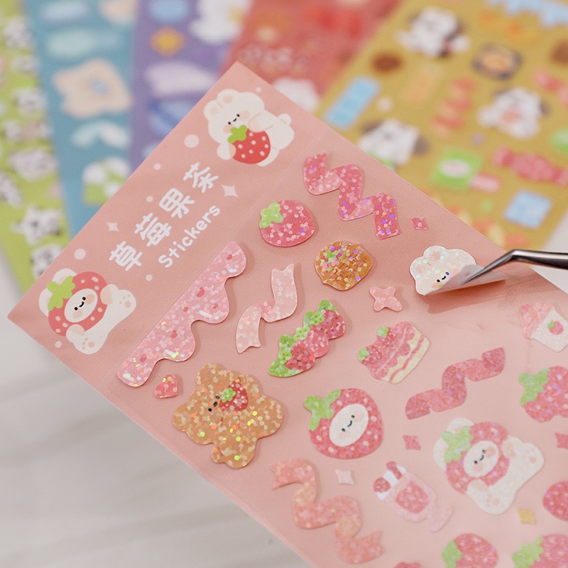 Sticker ruy băng Lấp Lánh Trang Trí Toploader, Sổ