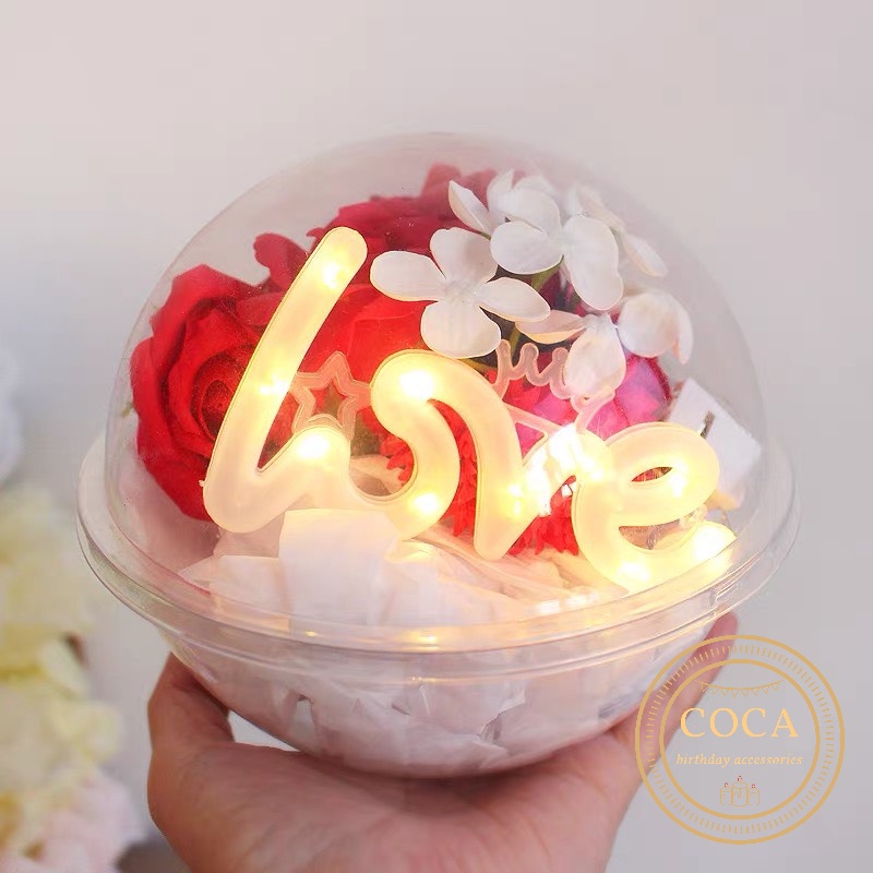 Đèn LED chữ LOVE dùng trang trí tiệc, quà tặng, hộp quà, bó hoa, bánh kem