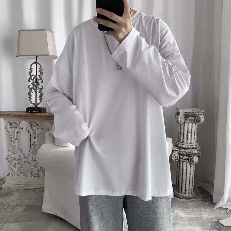 Áo thun tay dài WIND phông unisex form rộng Trơn nam nữ sweater oversize ulzzang | BigBuy360 - bigbuy360.vn