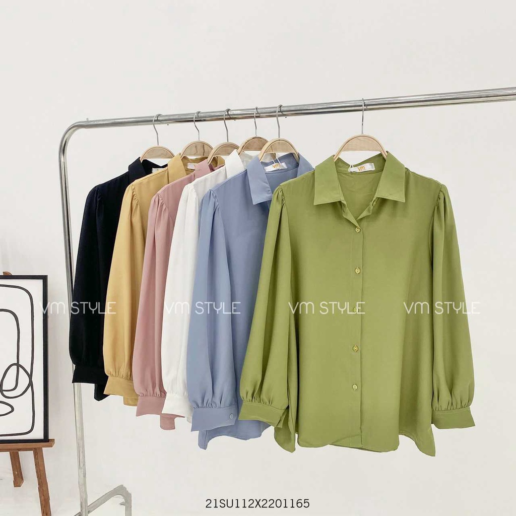 Áo sơ mi nữ dài bo tay VM STYLE thiết kế chít vai form rộng freesize - 21SU112X2201
