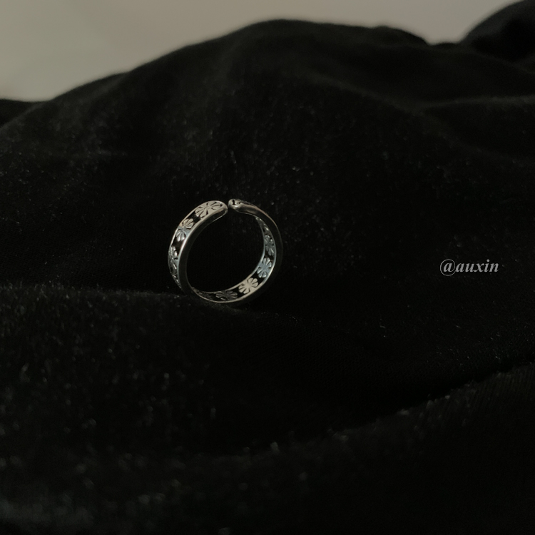 Nhẫn bạc thái hình hoa cúc điều chỉnh được thời trang nam nữ 23594