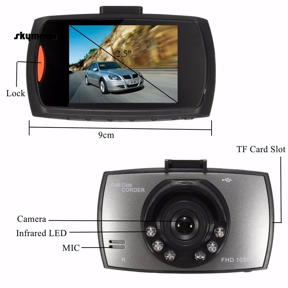 Camera cảm ứng màn hình LCD 1080 ghi âm hỗ trợ tầm nhìn ban đêm cho xe hơi 2.5 inch