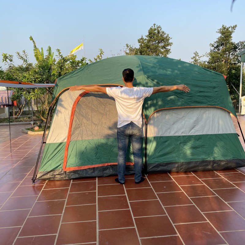 review lều cắm trại, lều dã ngoại 2 lớp ở Hà Nội và Hồ Chí Minh dành cho 6-10 người cực rộng rãi thoáng mát