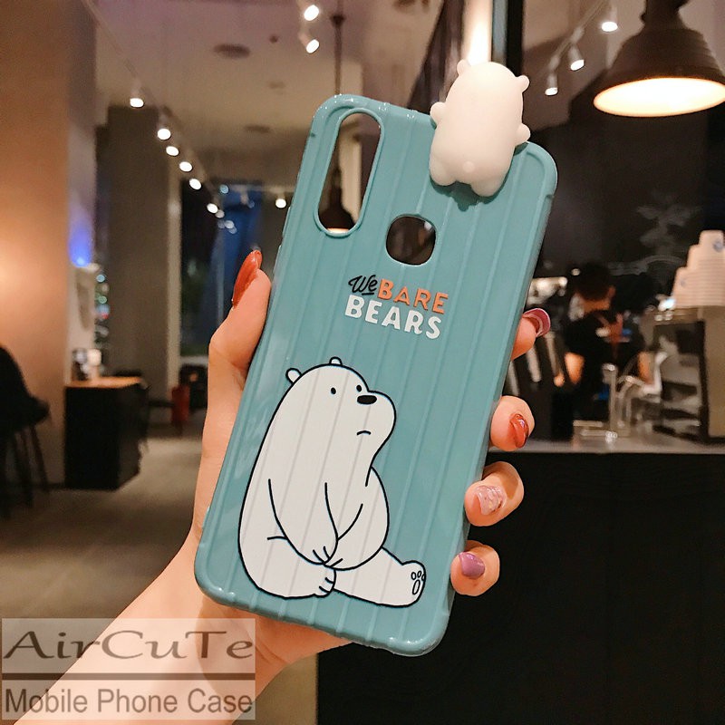 Ốp lưng Huawei Y9 Y9S Y7 Y6 Nova 2i 3i 3e 5T Pro Prime Lite 2018 2019 3D Trunk Cute Bear Soft Case Cover+Bear Doll