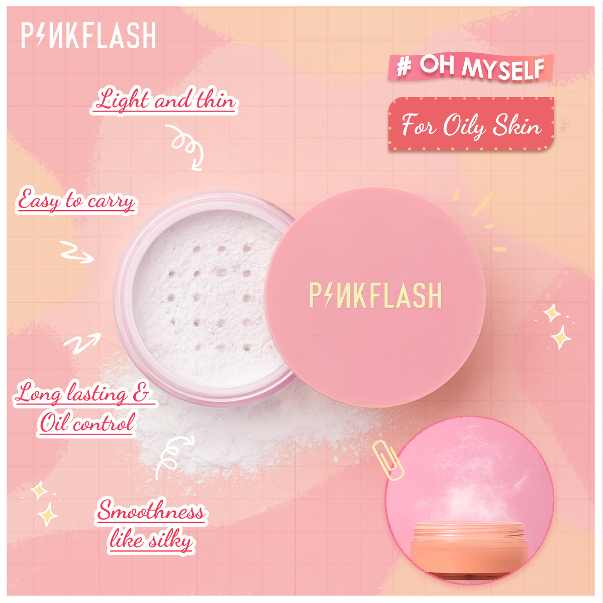 Phấn Phủ Pinkflash Kiềm Dầu Không Thấm Nước Lâu Trôi Flashmoment