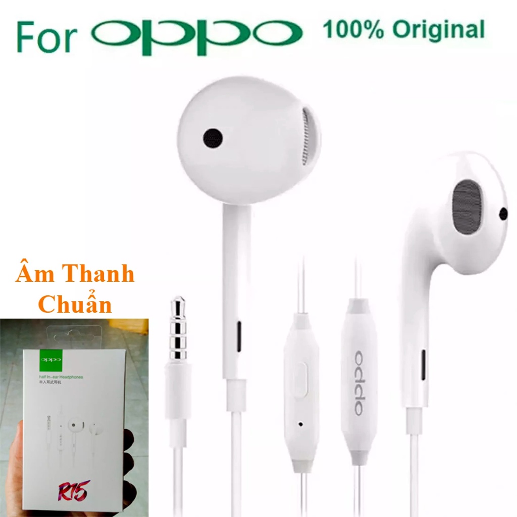 Tai nghe Oppo R15 ZIN phụ kiện điện thoại cho âm thanh chuẩn