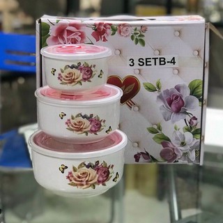 Bộ 3 bát lạnh sứ camellia cao cấp ( hoa ngẫu nhiên)