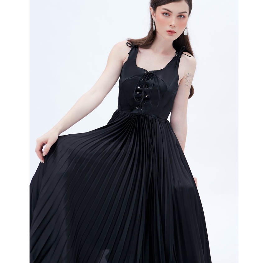 Chantel dress phần áo corset nút oze phía trước, chân váy dập ly-CHITS | BigBuy360 - bigbuy360.vn