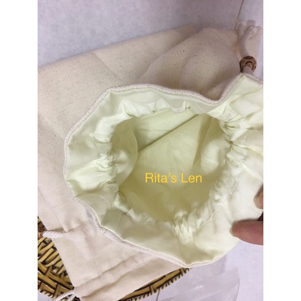 Túi vải rút dây màu be sữa may theo yêu cầu