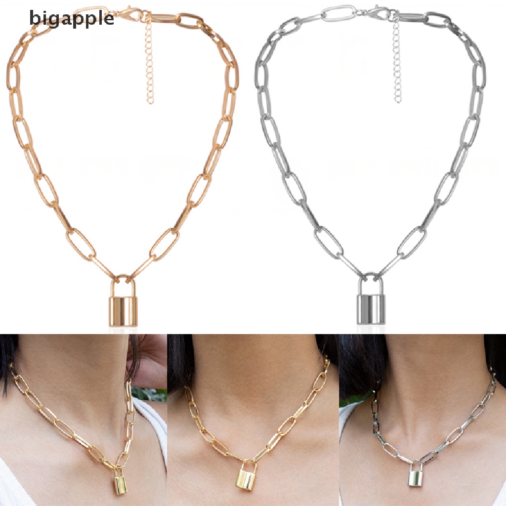 Vòng cổ Mặt Ổ Khóa Phong Cách Punk Hiphop Cá Tính Dành Cho Nam Và Nữ