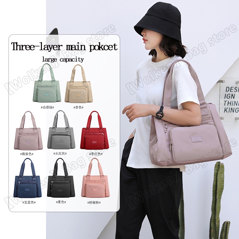Túi xách chống thấm nước thời trang hàn quốc nữ Túi Đeo Vai Ni-lon sợi Nhiều túi