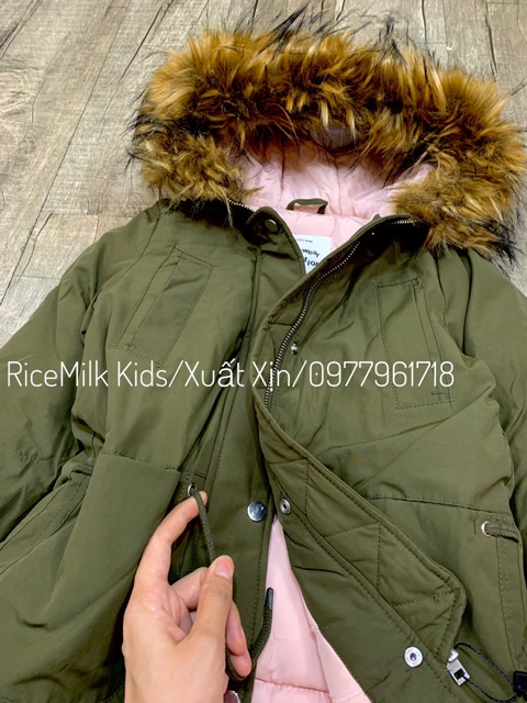 Áo khoác ZARA Parka Màu Xanh Rêu xuất dư xịn cho bé