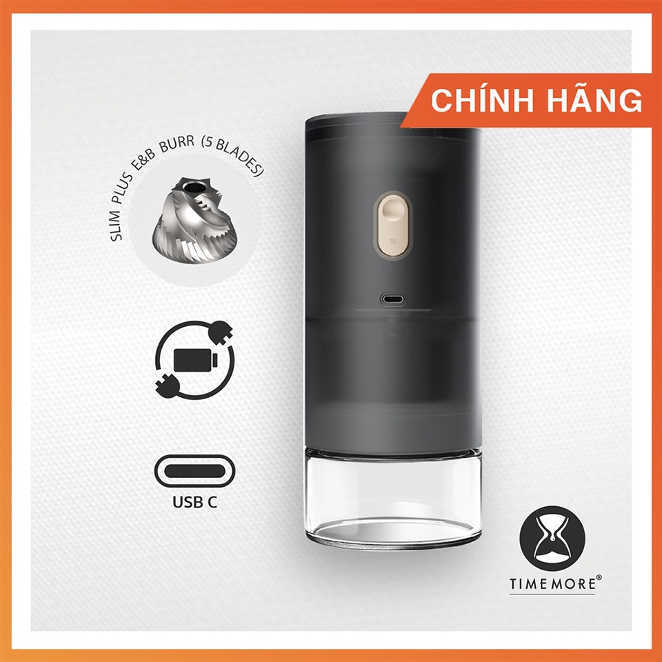 Máy xay cà phê điện cầm tay Timemore Grinder Go | Sạc điện, lưỡi thép S2C