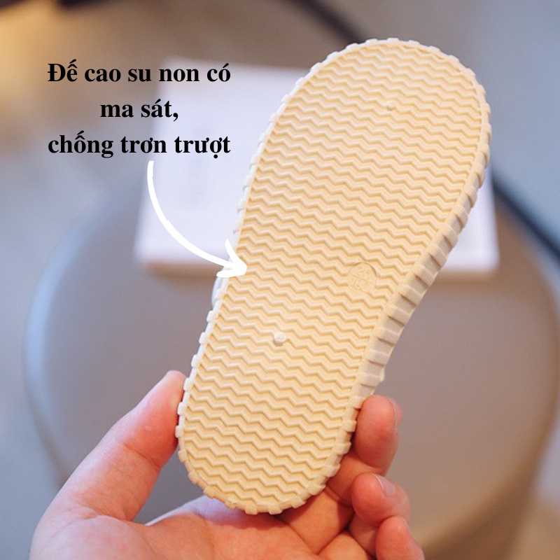 Giày vải canvas cho bé họa tiết chấm bi Bunny store, giày trẻ em gái đế mềm chống  trượt BN11