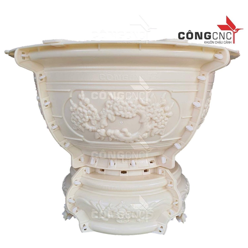Bộ khuôn chậu tròn 60, 73, 86 họa tiết Rồng hóa hoa mai