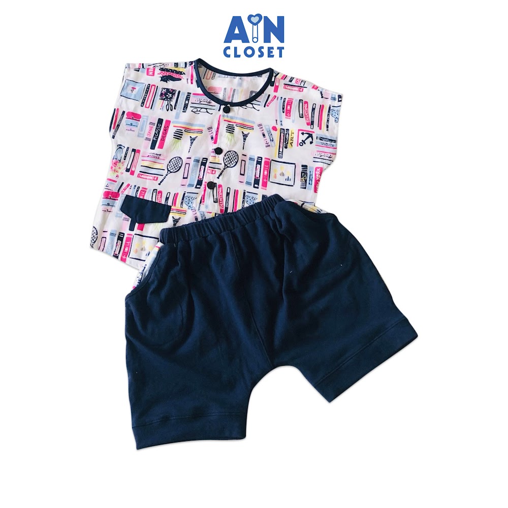 Bộ quần áo ngắn bé trai Họa tiết Mỏ neo cotton - AICDBGBJVAGM - AIN Closet