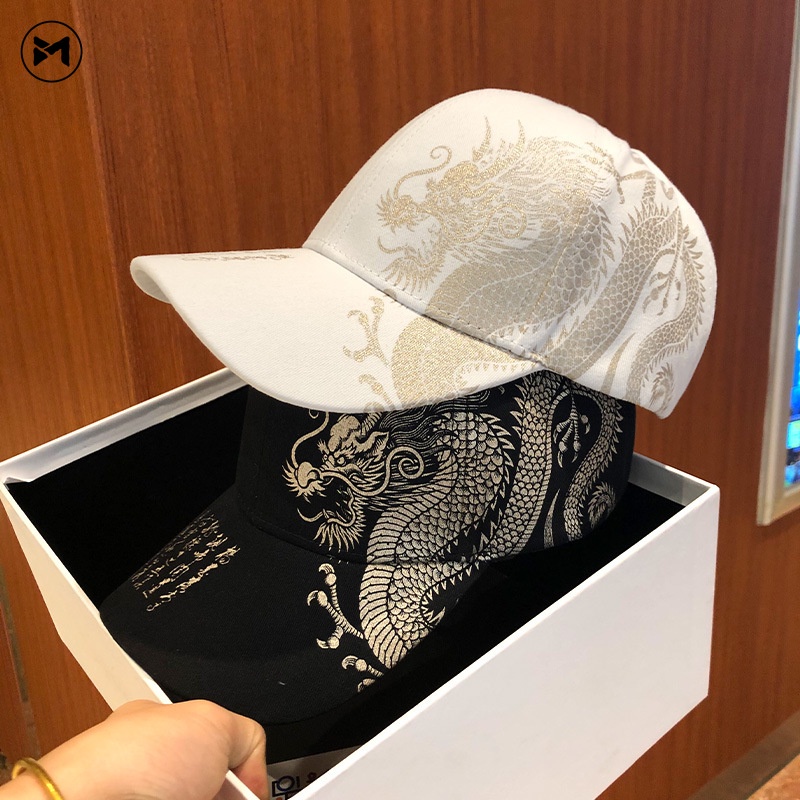 Mũ Lưỡi Trai Chống Nắng In Hình Rồng Phong Cách Trung Hoa Cổ Điển Thời Trang Cho Nam Nữ