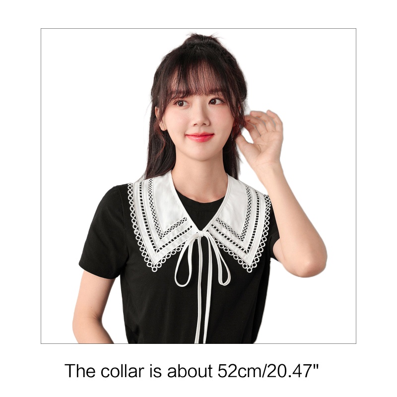 Khăn Choàng Lưới Quấn Cổ Thêu Họa Tiết Thắt Nơ Có Thể Tháo Rời Cho Nữ Shr