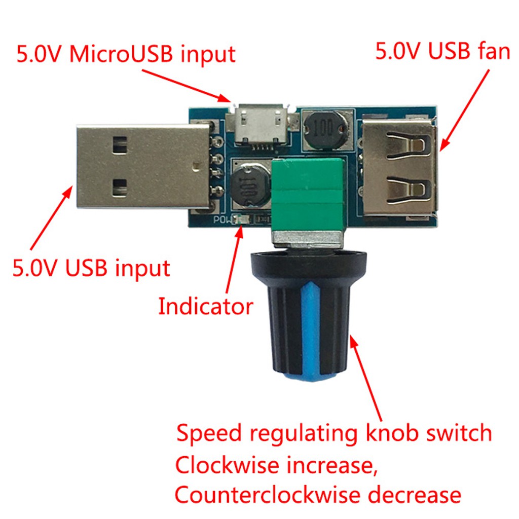 Bộ Điều Khiển Tốc Độ quạt USB DC 4-12v