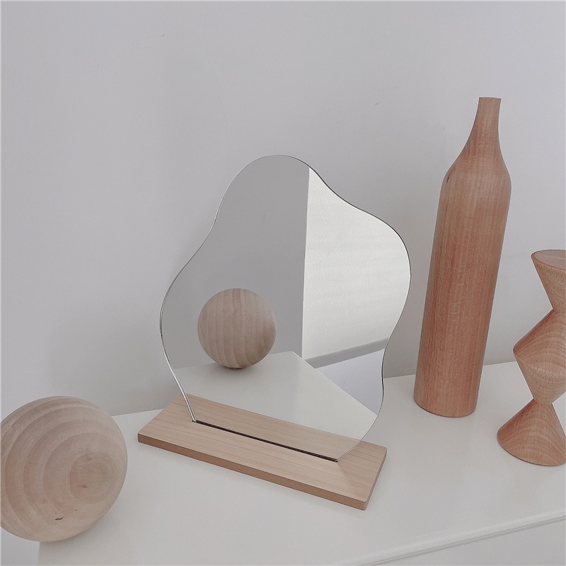 Gương để bàn bằng gỗ decor bàn học bàn trang điểm xinh xắn Cute.home