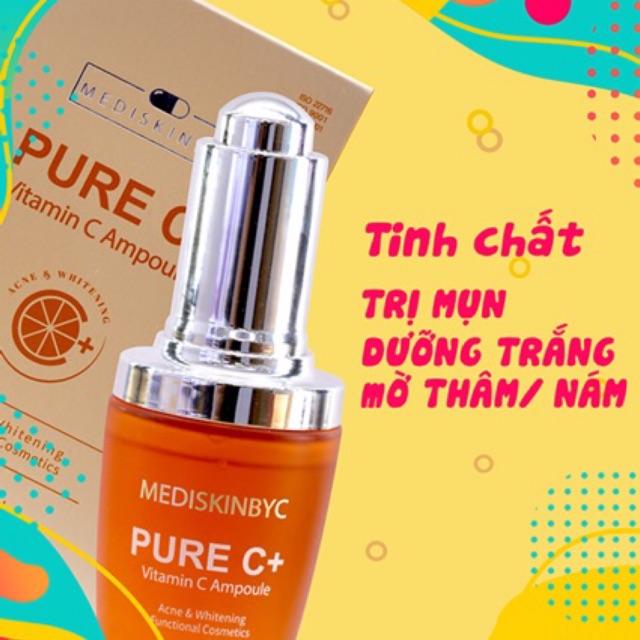 Tinh Chất Chống Lão Hóa, Làm Mờ Thâm Nám Pure C + vitamin c ampoule 30ml New 2019