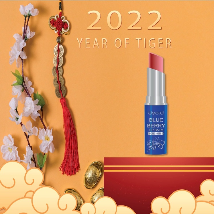 Son Dưỡng Ngừa Thâm Môi Deold Blueberry Lip Balm màu Đỏ Cam 3.3g