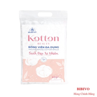 Bông viên tiện dụng Kotton Beauty 80g - Bông Bạch Tuyết - nhét tai bà đẻ, vệ sinh cá nhân, tẩy trang, chùi móng, rửa vết