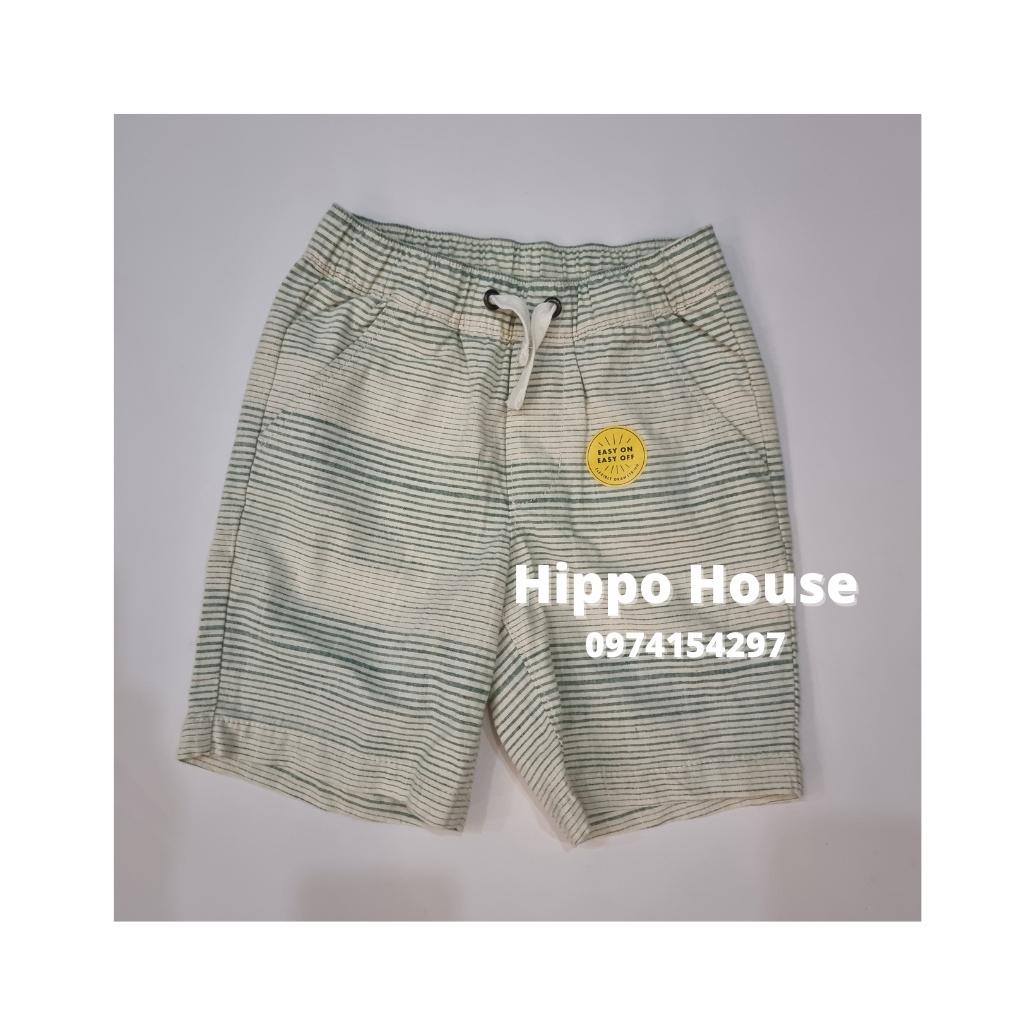 Quần Short Bé Trai Hippo House Xuất Dư Size Đại 4 đến 16 Tuổi Chất Thô, Kaki