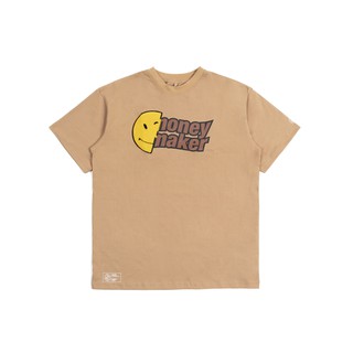 "chenille smiley" tee in brown -