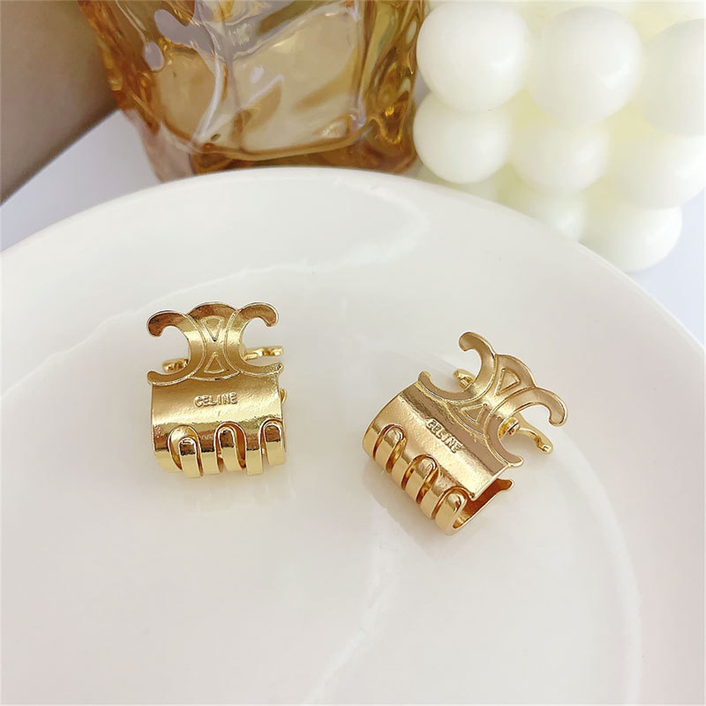 Kẹp Tóc Kim Loại Mini Hình Chữ C Màu Vàng Phong Cách Hàn Quốc Thời Trang Dự Tiệc Hàng Ngày