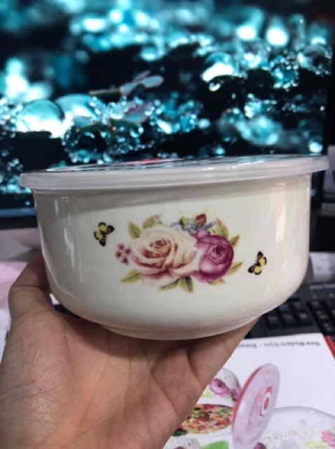 Bộ 3 bát sứ có nắp hút chân không( loại không tai)