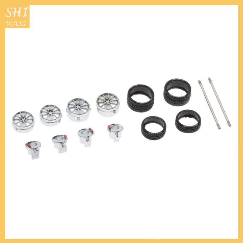 Bộ 4 Bánh Xe Cao Su Tỉ Lệ 1: 64 Dành Cho Xe Hơi Tomica Hotwheels