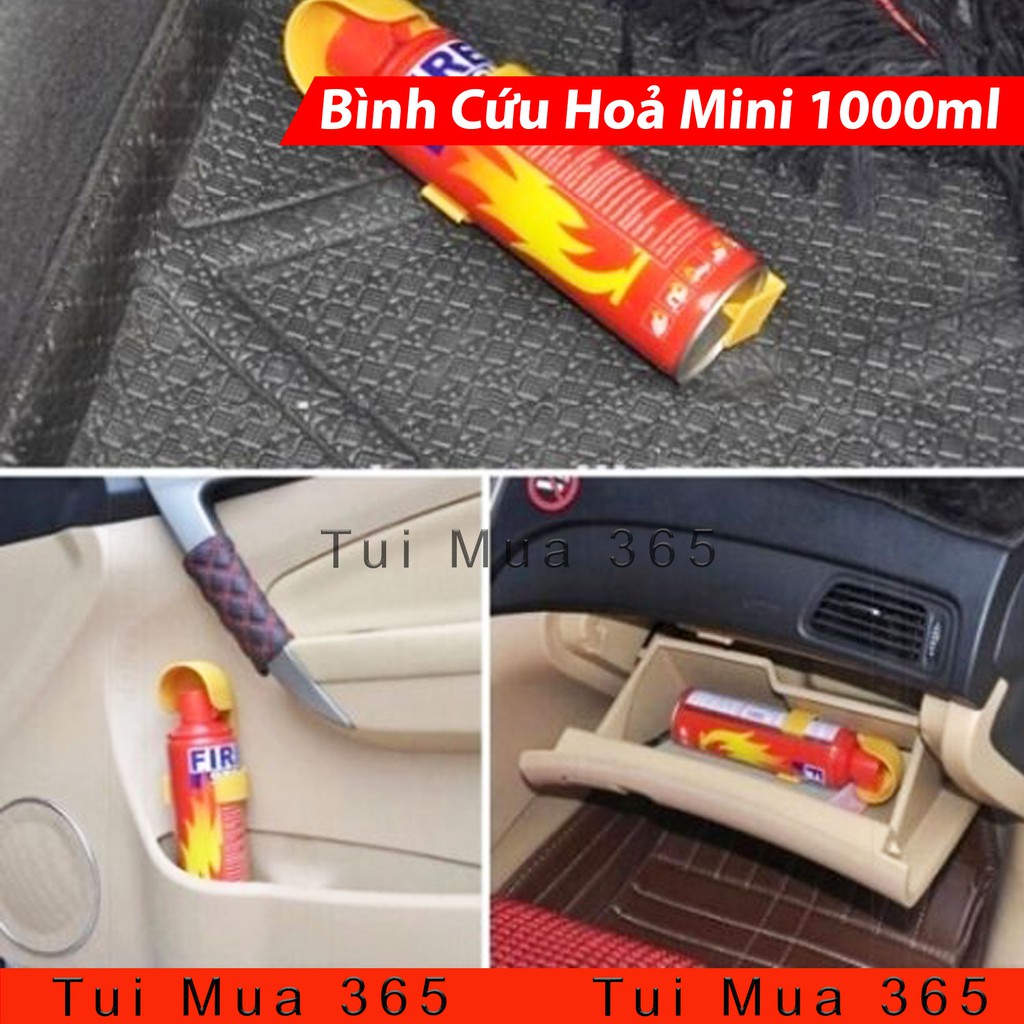 Bình Chữa Cháy Mini Dùng Cho Xe Máy và Xe Ô tô Phòng Chống Cháy Nổ FMS 1000ml