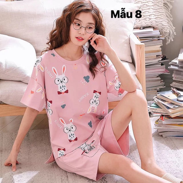 Bộ thun ngắn mặc nhà, hoạ tiết xinh xắn, chất mát | BigBuy360 - bigbuy360.vn