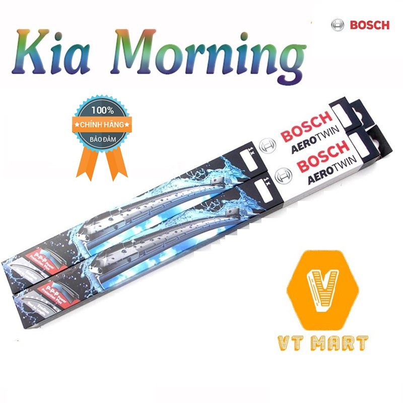 Bộ 2 Gạt mưa cao cấp{ BOSCH AEROTWIN} Chính Hãng Cho xe [KIAMONING] 16”và 22” tương đương với chiều dài 400mm và 550mm