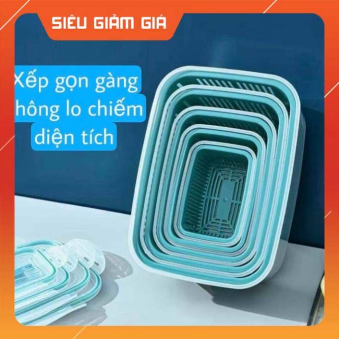 [ ĐỔ SỈ] HỘP ĐỰNG ĐỒ BẢO QUẢN TỦ LẠNH - Bộ set 5 rổ hộp đựng đồ tủ lạnh đa năng thông minh cao cấp shop KUMO