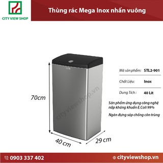 Thùng rác Fitis Mega nhấn 40 lít STL2