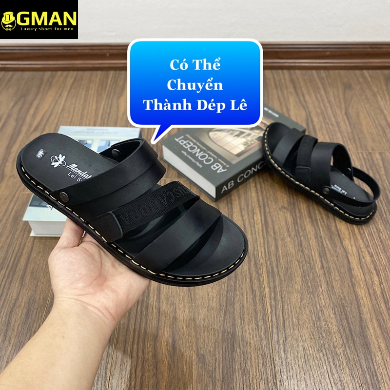Dép quai hậu nam chất liệu da thật 100% đế cao su êm ái bảo hành 1 năm TK906