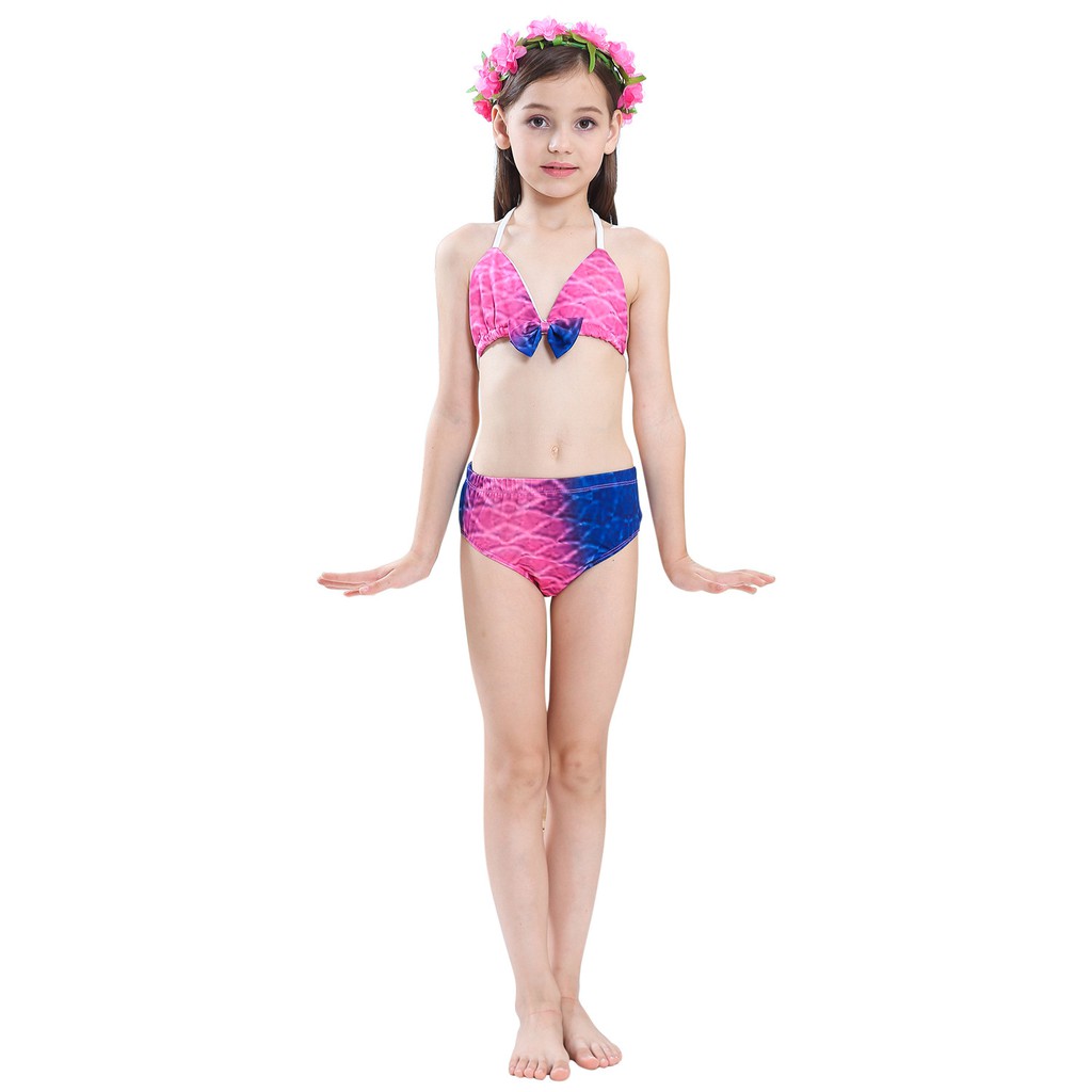 S1D12 Bộ đồ bơi nàng tiên cá cho bé gái, quần áo tắm bikini trẻ em