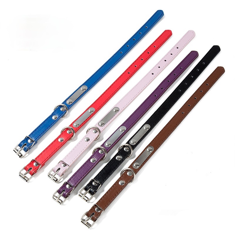 Vòng Cổ Bằng Thép Không Gỉ Và Pu Khắc Chữ Pu Chống Mất Cho Thú Cưng 27 Pets』