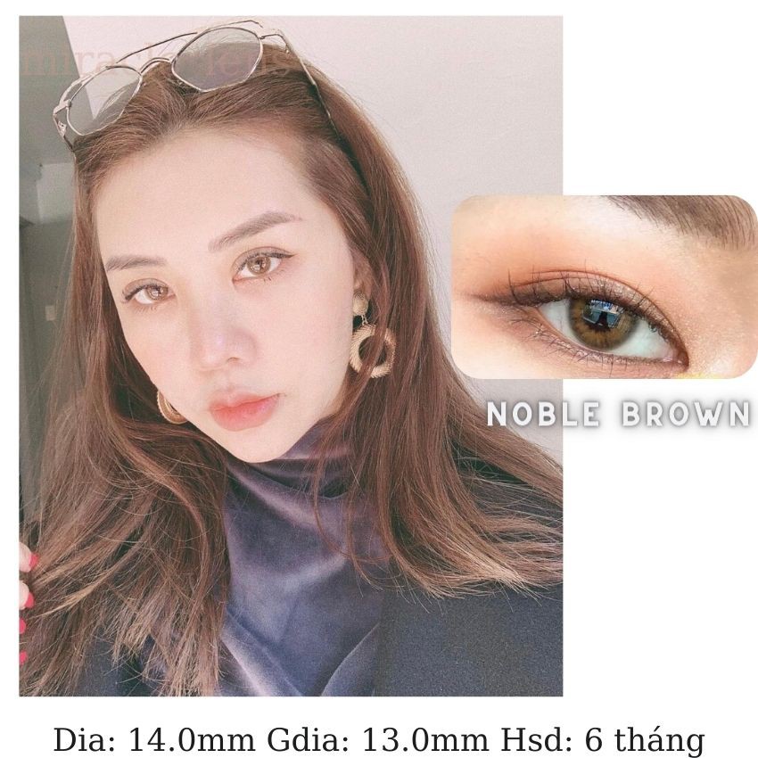 [Lens nâu tây] Kính áp tròng NOBLE BROWN - lens Hàn Quốc cao cấp HSD 6 tháng