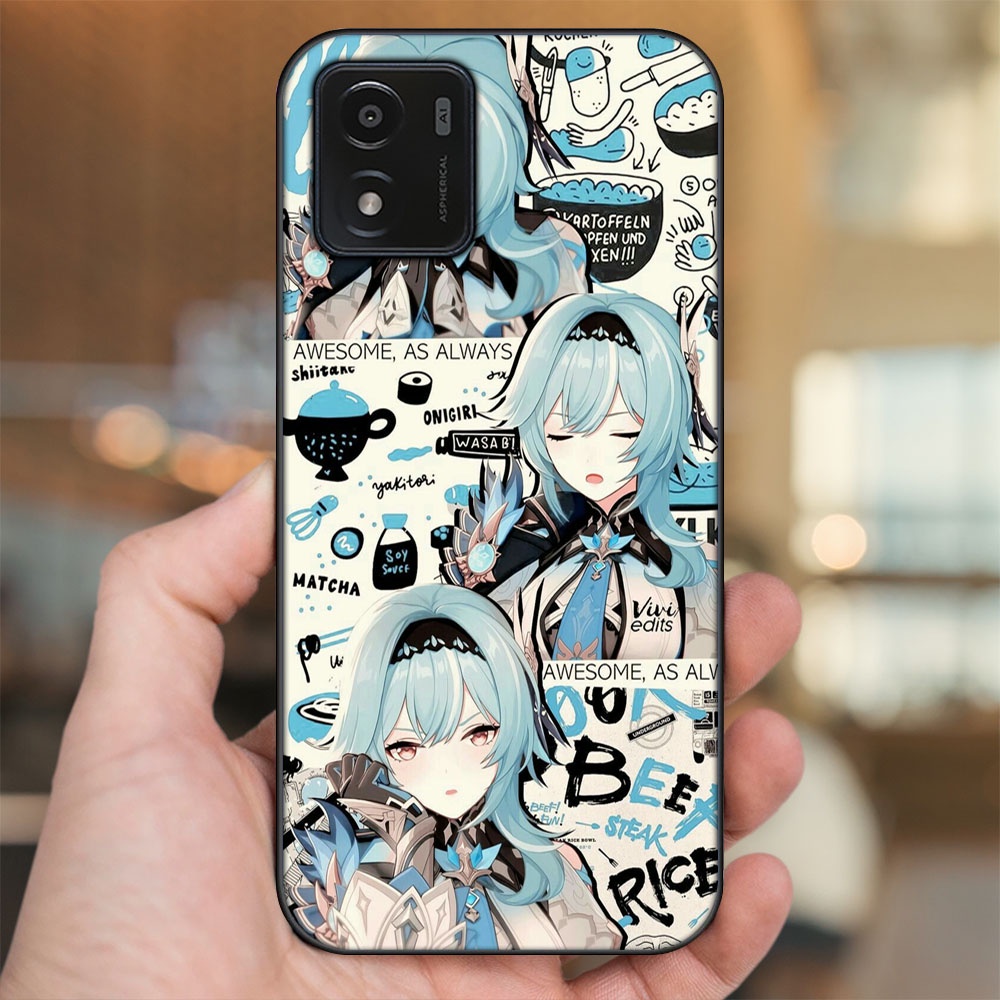 Ốp lưng Vivo Y01 viền đen in hình Eula Genshin Impact