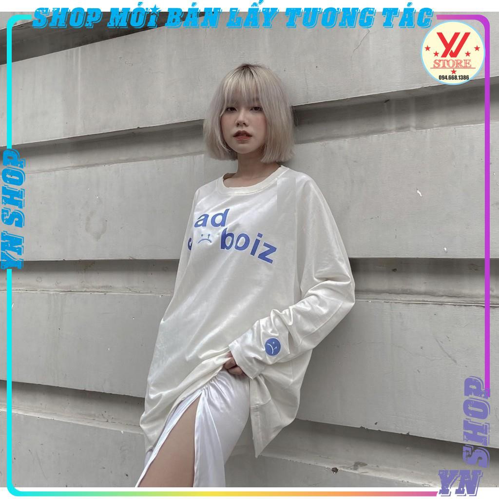 Áo thun tay dài sadboiz SIGNATURE chất cotton,Áo sadboiz  signature long sleeve (LOGO THÊU ) form rộng unisex