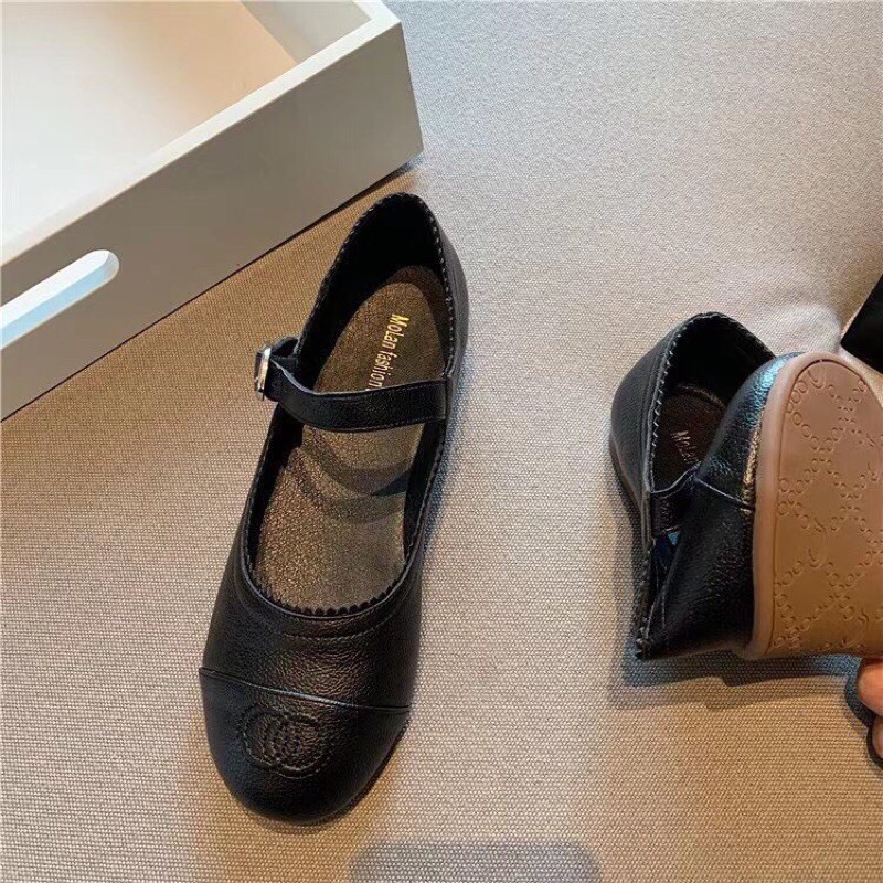 Bệt da that Hàng QCC full box đế cao su Full Size 35- 38